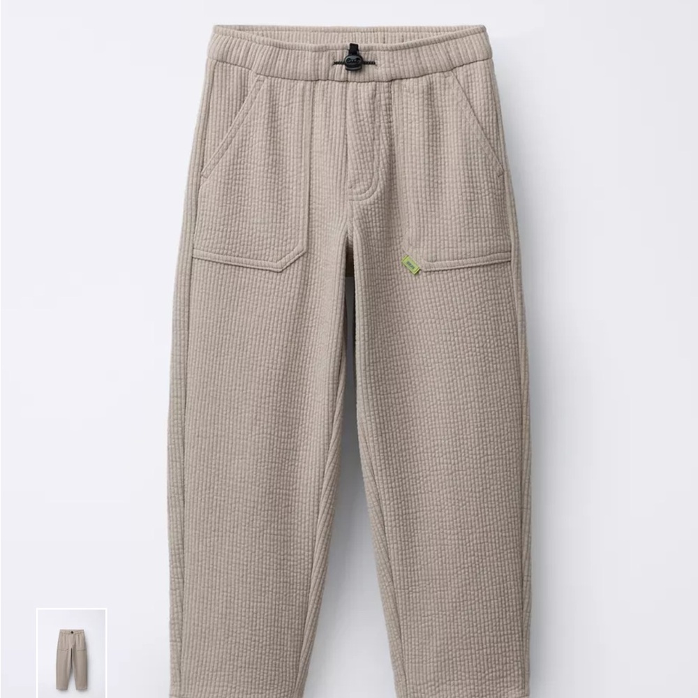 Zara Kids Casual Waffle Knit Pants - Beige